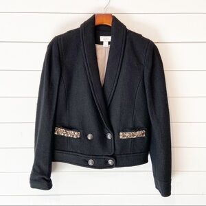 LOFT | Wool Blend Cropped Black Blazer